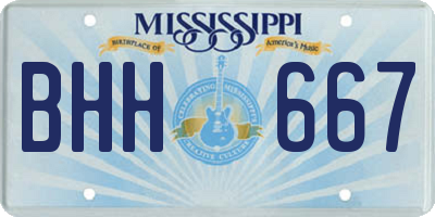 MS license plate BHH667
