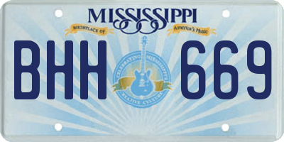 MS license plate BHH669