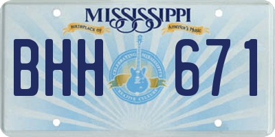 MS license plate BHH671