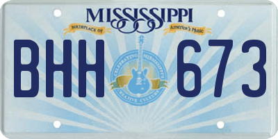 MS license plate BHH673