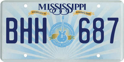 MS license plate BHH687