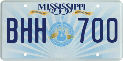 MS license plate BHH700