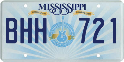 MS license plate BHH721