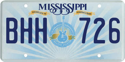 MS license plate BHH726