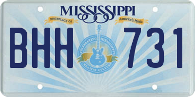 MS license plate BHH731