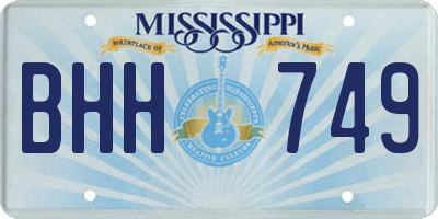 MS license plate BHH749