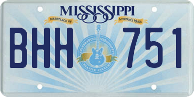 MS license plate BHH751