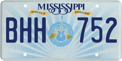 MS license plate BHH752