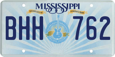 MS license plate BHH762