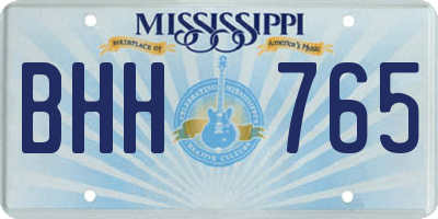 MS license plate BHH765