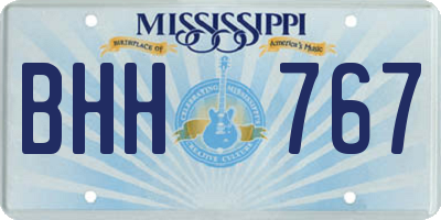 MS license plate BHH767