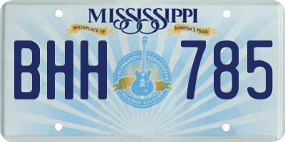 MS license plate BHH785