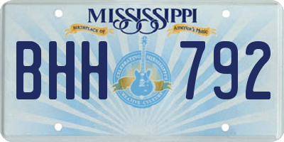 MS license plate BHH792