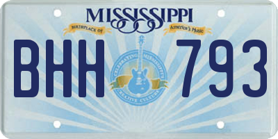 MS license plate BHH793