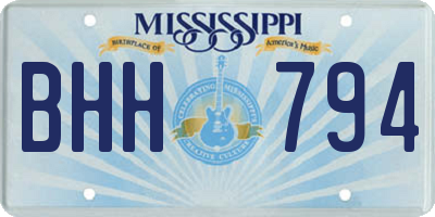 MS license plate BHH794