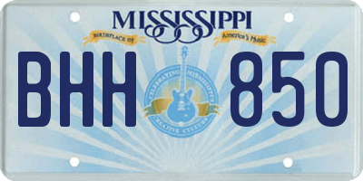 MS license plate BHH850