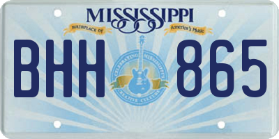 MS license plate BHH865