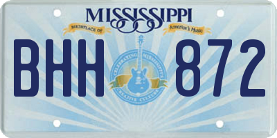 MS license plate BHH872