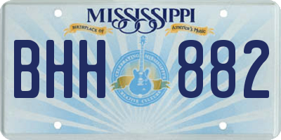 MS license plate BHH882