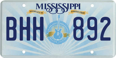 MS license plate BHH892