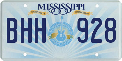 MS license plate BHH928