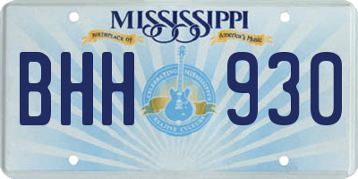 MS license plate BHH930