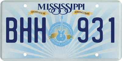 MS license plate BHH931