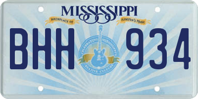 MS license plate BHH934