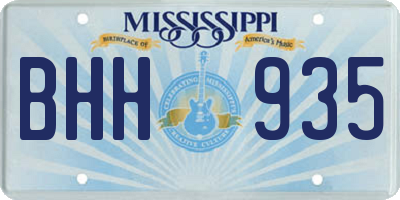 MS license plate BHH935