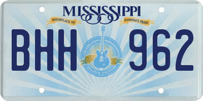 MS license plate BHH962