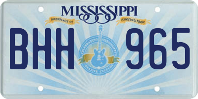 MS license plate BHH965