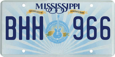 MS license plate BHH966