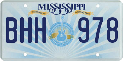 MS license plate BHH978