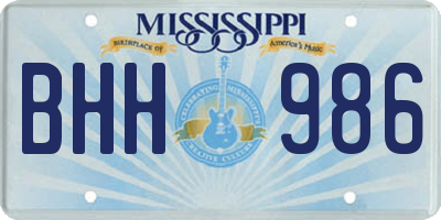 MS license plate BHH986