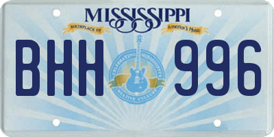 MS license plate BHH996