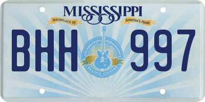 MS license plate BHH997