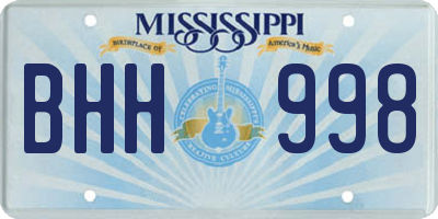 MS license plate BHH998