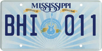 MS license plate BHI011