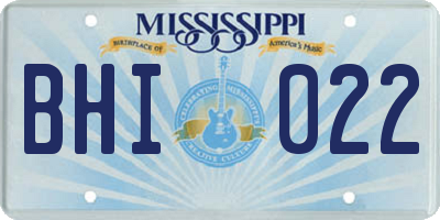 MS license plate BHI022