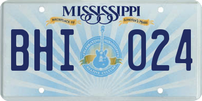MS license plate BHI024