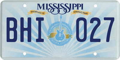 MS license plate BHI027