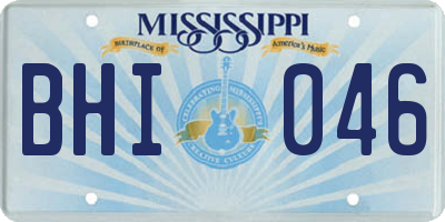 MS license plate BHI046