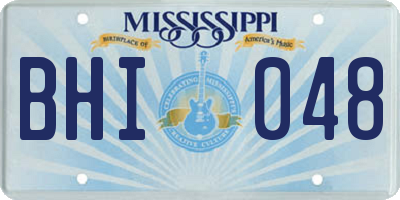 MS license plate BHI048