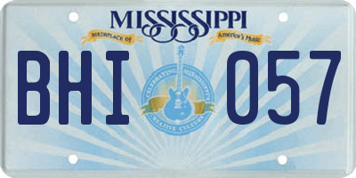MS license plate BHI057