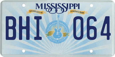 MS license plate BHI064