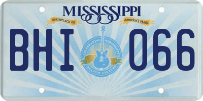 MS license plate BHI066