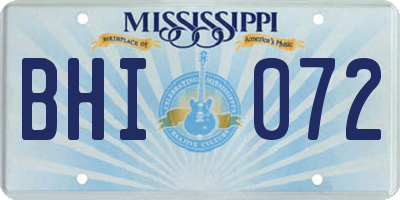MS license plate BHI072