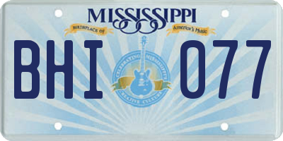 MS license plate BHI077