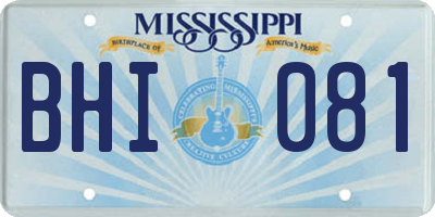MS license plate BHI081