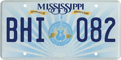 MS license plate BHI082